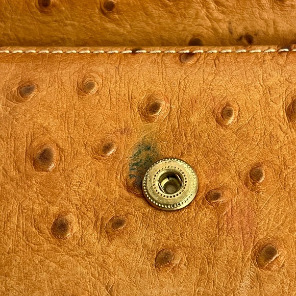 Dooney & Bourke Brown Ostrich Leather Trifold Wallet - Picture 10 of 10